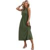 image:imageWIHOLL Womens Summer Dresses Maxi Dress Vacation Beach Sundresses 2026 with PocketsPlain Green