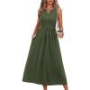 image:imageWIHOLL Womens Summer Dresses Maxi Dress Vacation Beach Sundresses 2026 with PocketsPlain Green