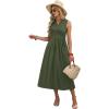 image:imageWIHOLL Womens Summer Dresses Maxi Dress Vacation Beach Sundresses 2026 with PocketsPlain Green