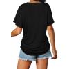 image:imageWIHOLL Womens Summer TShirts Short Sleeve V Neck Dolman Tops with Side Shirring Loose Fit Shirts Spring Fashion01black