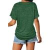 image:imageWIHOLL Womens Summer TShirts Short Sleeve V Neck Dolman Tops with Side Shirring Loose Fit Shirts Spring Fashion01green