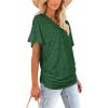 image:imageWIHOLL Womens Summer TShirts Short Sleeve V Neck Dolman Tops with Side Shirring Loose Fit Shirts Spring Fashion01green