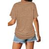 image:imageWIHOLL Womens Summer TShirts Short Sleeve V Neck Dolman Tops with Side Shirring Loose Fit Shirts Spring Fashion04coffee