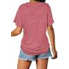 image:imageWIHOLL Womens Summer TShirts Short Sleeve V Neck Dolman Tops with Side Shirring Loose Fit Shirts Spring Fashion05brick Red