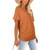 image:imageWIHOLL Womens Summer TShirts Short Sleeve V Neck Dolman Tops with Side Shirring Loose Fit Shirts Spring Fashion05burntorange