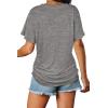 image:imageWIHOLL Womens Summer TShirts Short Sleeve V Neck Dolman Tops with Side Shirring Loose Fit Shirts Spring Fashion05grey