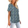 image:imageWIHOLL Womens Summer TShirts Short Sleeve V Neck Dolman Tops with Side Shirring Loose Fit Shirts Spring Fashion3floral Blue