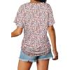 image:imageWIHOLL Womens Summer TShirts Short Sleeve V Neck Dolman Tops with Side Shirring Loose Fit Shirts Spring Fashion3floral Pink