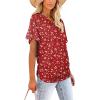 image:imageWIHOLL Womens Summer TShirts Short Sleeve V Neck Dolman Tops with Side Shirring Loose Fit Shirts Spring Fashion3spotted Red