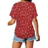 image:imageWIHOLL Womens Summer TShirts Short Sleeve V Neck Dolman Tops with Side Shirring Loose Fit Shirts Spring Fashion3spotted Red