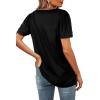 image:imageWIHOLL Womens Summer Tops Casual Square Neck Puff Short Sleeve T Shirts0black