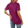 image:imageWIHOLL Womens Summer Tops Casual Square Neck Puff Short Sleeve T Shirts0purple