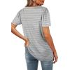 image:imageWIHOLL Womens Summer Tops Casual Square Neck Puff Short Sleeve T Shirts1grey Stripes