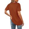 image:imageWIHOLL Womens Summer Tops Casual Square Neck Puff Short Sleeve T Shirts5caramel