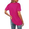 image:imageWIHOLL Womens Summer Tops Casual Square Neck Puff Short Sleeve T Shirts5deep Pink