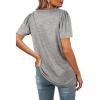 image:imageWIHOLL Womens Summer Tops Casual Square Neck Puff Short Sleeve T Shirts5grey