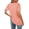 image:imageWIHOLL Womens Summer Tops Casual Square Neck Puff Short Sleeve T Shirts5pink