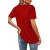 image:imageWIHOLL Womens Summer Tops Casual Square Neck Puff Short Sleeve T Shirts5red