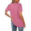 image:imageWIHOLL Womens Summer Tops Casual Square Neck Puff Short Sleeve T Shirts5rouge Red