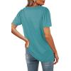 image:imageWIHOLL Womens Summer Tops Casual Square Neck Puff Short Sleeve T Shirts5turquoise