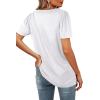 image:imageWIHOLL Womens Summer Tops Casual Square Neck Puff Short Sleeve T Shirts5white