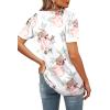 image:imageWIHOLL Womens Summer Tops Casual Square Neck Puff Short Sleeve T Shirts6floral White