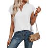 image:imageWIHOLL Womens Summer Tops V Neck T Shirts Cap Sleeve Business Casual Outfits Loose Fit Beach Vacation Clothes Basic Tees0white
