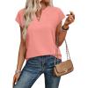 image:imageWIHOLL Womens Summer Tops V Neck T Shirts Cap Sleeve Business Casual Outfits Loose Fit Beach Vacation Clothes Basic Tees1coral