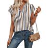 image:imageWIHOLL Womens Summer Tops V Neck T Shirts Cap Sleeve Business Casual Outfits Loose Fit Beach Vacation Clothes Basic Tees1retro Stripes