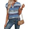 image:imageWIHOLL Womens Summer Tops V Neck T Shirts Cap Sleeve Business Casual Outfits Loose Fit Beach Vacation Clothes Basic Tees2blue Gray Stripes