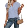 image:imageWIHOLL Womens Summer Tops V Neck T Shirts Cap Sleeve Business Casual Outfits Loose Fit Beach Vacation Clothes Basic Tees2blue White Stripes