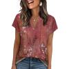 image:imageWIHOLL Womens Summer Tops V Neck T Shirts Cap Sleeve Business Casual Outfits Loose Fit Beach Vacation Clothes Basic Tees3dusty Pink Ethnic