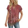 image:imageWIHOLL Womens Summer Tops V Neck T Shirts Cap Sleeve Business Casual Outfits Loose Fit Beach Vacation Clothes Basic Tees3dusty Pink Ethnic
