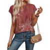 image:imageWIHOLL Womens Summer Tops V Neck T Shirts Cap Sleeve Business Casual Outfits Loose Fit Beach Vacation Clothes Basic Tees3dusty Pink Ethnic