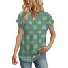 image:imageWIHOLL Womens Summer Tops V Neck T Shirts Cap Sleeve Business Casual Outfits Loose Fit Beach Vacation Clothes Basic Tees4green Snowflake