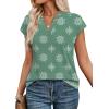 image:imageWIHOLL Womens Summer Tops V Neck T Shirts Cap Sleeve Business Casual Outfits Loose Fit Beach Vacation Clothes Basic Tees4green Snowflake