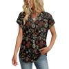 image:imageWIHOLL Womens Summer Tops V Neck T Shirts Cap Sleeve Business Casual Outfits Loose Fit Beach Vacation Clothes Basic Tees4maple Leaf