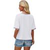 image:imageWIHOLL Womens T Shirts Loose Fit Short Half Sleeve Crew Neck Oversized Tshirts Color Block Summer Tops Fashion 2026All White