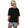 image:imageWIHOLL Womens T Shirts Loose Fit Short Half Sleeve Crew Neck Oversized Tshirts Color Block Summer Tops Fashion 2026Black