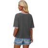 image:imageWIHOLL Womens T Shirts Loose Fit Short Half Sleeve Crew Neck Oversized Tshirts Color Block Summer Tops Fashion 2026Dark Grey