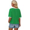 image:imageWIHOLL Womens T Shirts Loose Fit Short Half Sleeve Crew Neck Oversized Tshirts Color Block Summer Tops Fashion 2026Green