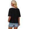 image:imageWIHOLL Womens T Shirts Loose Fit Short Half Sleeve Crew Neck Oversized Tshirts Color Block Summer Tops Fashion 2026Leopard Black