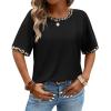 image:imageWIHOLL Womens T Shirts Loose Fit Short Half Sleeve Crew Neck Oversized Tshirts Color Block Summer Tops Fashion 2026Leopard Black