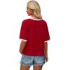 image:imageWIHOLL Womens T Shirts Loose Fit Short Half Sleeve Crew Neck Oversized Tshirts Color Block Summer Tops Fashion 2026Red