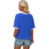 image:imageWIHOLL Womens T Shirts Loose Fit Short Half Sleeve Crew Neck Oversized Tshirts Color Block Summer Tops Fashion 2026Royal Blue