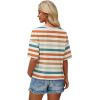 image:imageWIHOLL Womens T Shirts Loose Fit Short Half Sleeve Crew Neck Oversized Tshirts Color Block Summer Tops Fashion 2026Stripes Orange