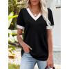 image:imageWIHOLL Womens Tops Boho Summer Outfits 2026 Short Sleeve Shirts with Bottons Beach Vacation Clothes Casual S3XL01black
