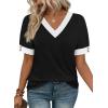 image:imageWIHOLL Womens Tops Boho Summer Outfits 2026 Short Sleeve Shirts with Bottons Beach Vacation Clothes Casual S3XL01black