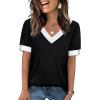 image:imageWIHOLL Womens Tops Boho Summer Outfits 2026 Short Sleeve Shirts with Bottons Beach Vacation Clothes Casual S3XL01black