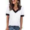 image:imageWIHOLL Womens Tops Boho Summer Outfits 2026 Short Sleeve Shirts with Bottons Beach Vacation Clothes Casual S3XL01white